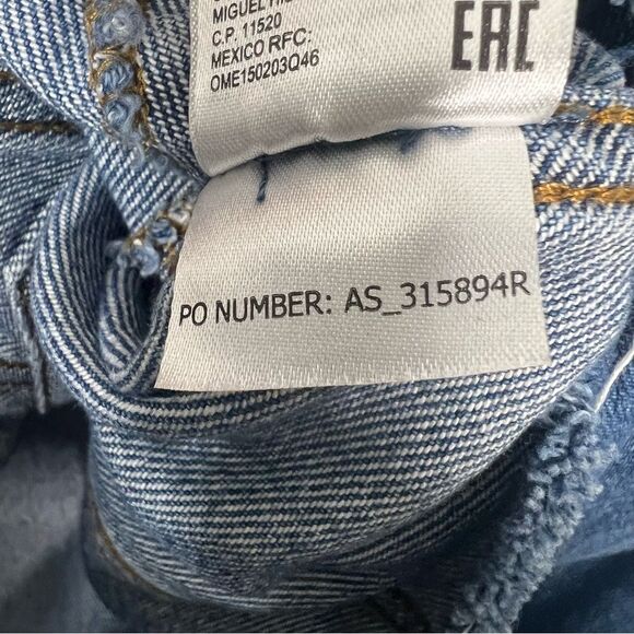 All Saints Women's Size 10 Blue Denim Piper Blue Cut Off Frayed Jean Jacket - Picture 11 of 13